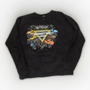 Monster Jam Graphic Crewneck Sweatshirt Black Medium 22x24 Grave Digger Trucks